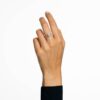 Stilla Cocktail Ring Round Cut, Pavé, White, Silver-Tone Finish