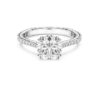Stilla Cocktail Ring Round Cut, Pavé, White, Silver-Tone Finish