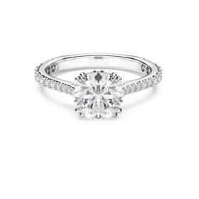 Stilla Cocktail Ring Round Cut, Pavé, White, Silver-Tone Finish
