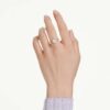 Stilla Cocktail Ring Round Cut, White, Gold-Tone Plated