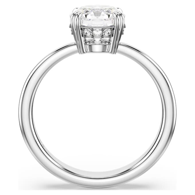 Stilla Cocktail Ring Round Cut, White, Silver-Tone Finish Stilla Cocktail Ring Round Cut, White, Silver-Tone Finish