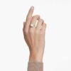Stilla Cocktail Ring Square Cut, Pavé, White, Gold-Tone Plated