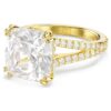 Stilla Cocktail Ring Square Cut, Pavé, White, Gold-Tone Plated