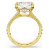 Stilla Cocktail Ring Square Cut, Pavé, White, Gold-Tone Plated