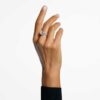 Stilla Cocktail Ring Square Cut, Pavé, White, Rhodium Plated