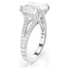 Stilla Cocktail Ring Square Cut, Pavé, White, Rhodium Plated