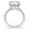 Stilla Cocktail Ring Square Cut, Pavé, White, Rhodium Plated