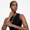 Stilla Cocktail Ring Square Cut, Pavé, White, Rhodium Plated