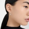 Stilla Drop Earrings Pear Cut, Round Cut, White, Rhodium Plated Stilla Drop Earrings Pear Cut, Round Cut, White, Rhodium Plated