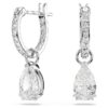 Stilla Drop Earrings Pear Cut, Round Cut, White, Rhodium Plated Stilla Drop Earrings Pear Cut, Round Cut, White, Rhodium Plated