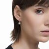Stilla Drop Earrings Round Cut, White, Gold-Tone Plated Stilla Drop Earrings Round Cut, White, Gold-Tone Plated