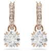 Stilla Drop Earrings Round Cut, White, Rose Gold-Tone Plated Stilla Drop Earrings Round Cut, White, Rose Gold-Tone Plated