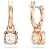 Stilla Drop Earrings Round Cut, White, Rose Gold-Tone Plated Stilla Drop Earrings Round Cut, White, Rose Gold-Tone Plated