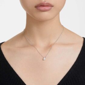 Stilla Pendant Pear Cut, White, Rhodium Plated Stilla Pendant Pear Cut, White, Rhodium Plated