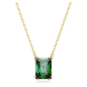 Stilla Pendant Rectangular Cut, Green, Gold-Tone Plated Stilla Pendant Rectangular Cut, Green, Gold-Tone Plated