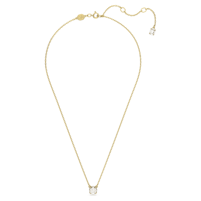 Stilla Pendant Round Cut, White, Gold-Tone Plated Stilla Pendant Round Cut, White, Gold-Tone Plated