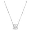 Stilla Pendant Round Cut, White, Rhodium Plated