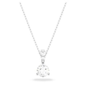 Stilla Pendant Round Cut, White, Rhodium Plated Stilla Pendant Round Cut, White, Rhodium Plated