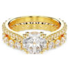 Stilla Ring Set (2), Round Cut, White, Gold-Tone Plated Stilla Ring Set (2), Round Cut, White, Gold-Tone Plated