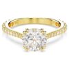 Stilla Ring Set (2), Round Cut, White, Gold-Tone Plated Stilla Ring Set (2), Round Cut, White, Gold-Tone Plated