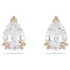 Stilla Stud Earrings Pear Cut, White, Rose Gold-Tone Plated