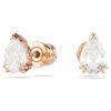 Stilla Stud Earrings Pear Cut, White, Rose Gold-Tone Plated