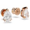 Stilla Stud Earrings Pear Cut, White, Rose Gold-Tone Plated