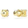 Stilla Stud Earrings Round Cut, White, Gold-Tone Plated