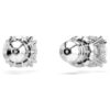 Stilla Stud Earrings Round Cut, White, Rhodium Plated