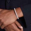 Sublima Bangle Snow Pavé, White, Rhodium Plated