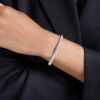 Sublima Bangle Snow Pavé, White, Rhodium Plated