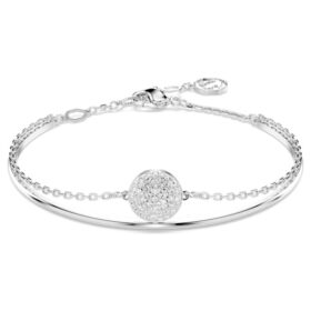 Sublima Bangle White, Rhodium Plated