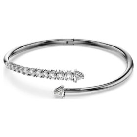 Sublima Bangle White, Ruthenium Plated