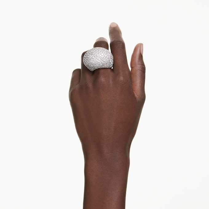 Sublima Cocktail Ring Large, White, Rhodium Plated Sublima Cocktail Ring Large, White, Rhodium Plated
