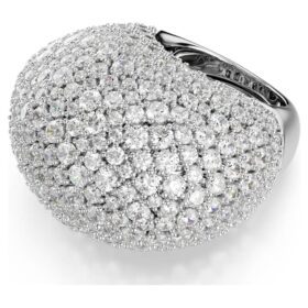 Sublima Cocktail Ring Large, White, Rhodium Plated
