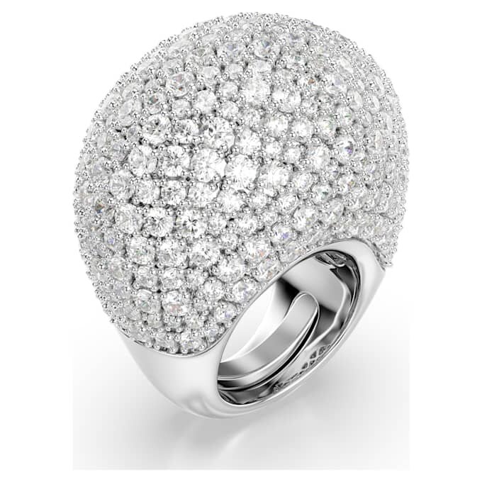 Sublima Cocktail Ring Large, White, Rhodium Plated Sublima Cocktail Ring Large, White, Rhodium Plated