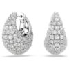 Sublima Earrings Large, White, Rhodium Plated