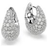 Sublima Earrings Large, White, Rhodium Plated