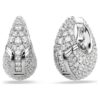 Sublima Earrings Large, White, Rhodium Plated