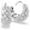 Sublima Earrings White, Rhodium Plated