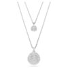 Sublima Layered Pendant White, Rhodium Plated