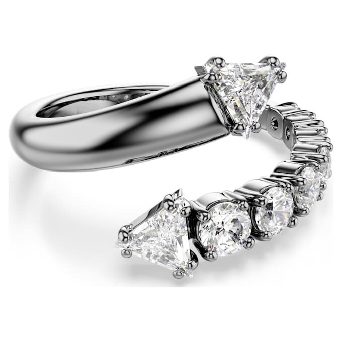 Sublima Open Ring Mixed Cuts, White, Ruthenium Plated Sublima Open Ring Mixed Cuts, White, Ruthenium Plated