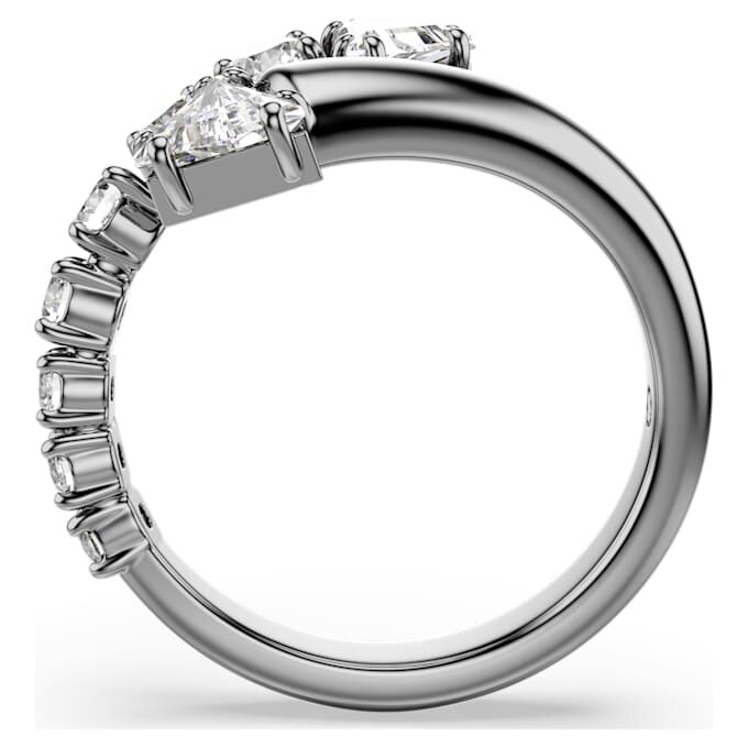 Sublima Open Ring Mixed Cuts, White, Ruthenium Plated Sublima Open Ring Mixed Cuts, White, Ruthenium Plated