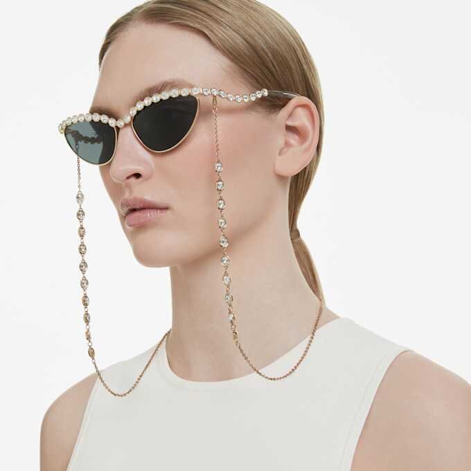 Sunglasses Cat-Eye Shape, Chain, Gray Sunglasses Cat-Eye Shape, Chain, Gray
