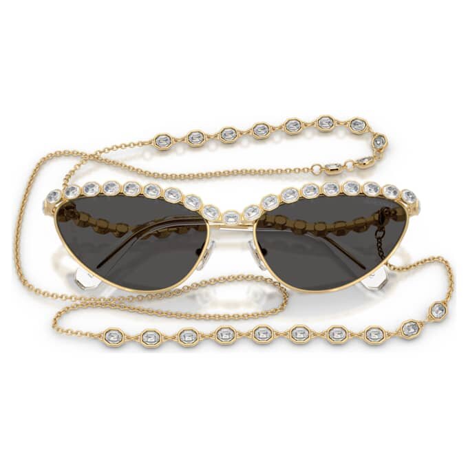 Sunglasses Cat-Eye Shape, Chain, Gray Sunglasses Cat-Eye Shape, Chain, Gray