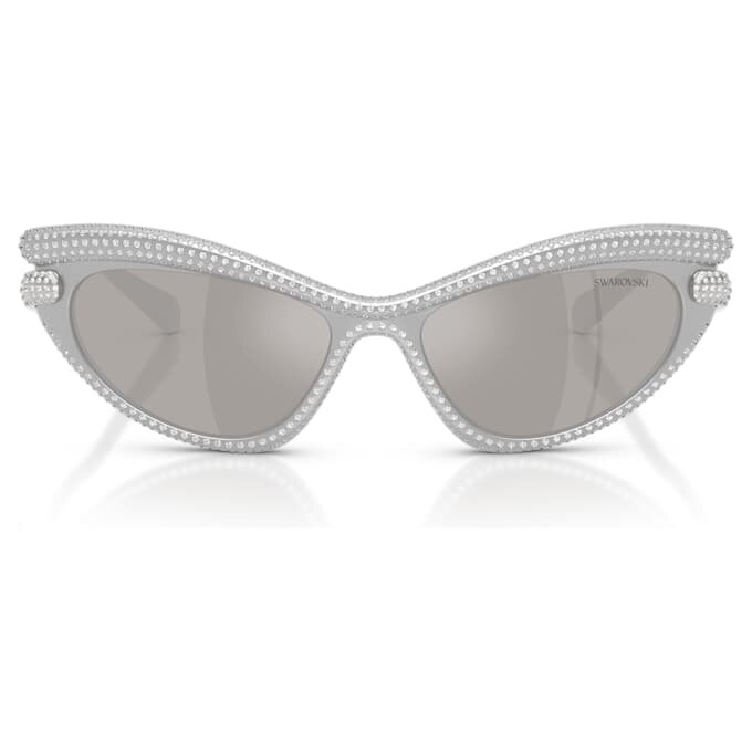 Sunglasses Cat-Eye Shape, Silver Tone Sunglasses Cat-Eye Shape, Silver Tone