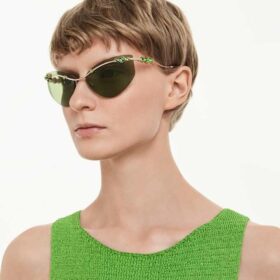 Sunglasses Cat-Eye Shape, Sk7039, Gold Tone
