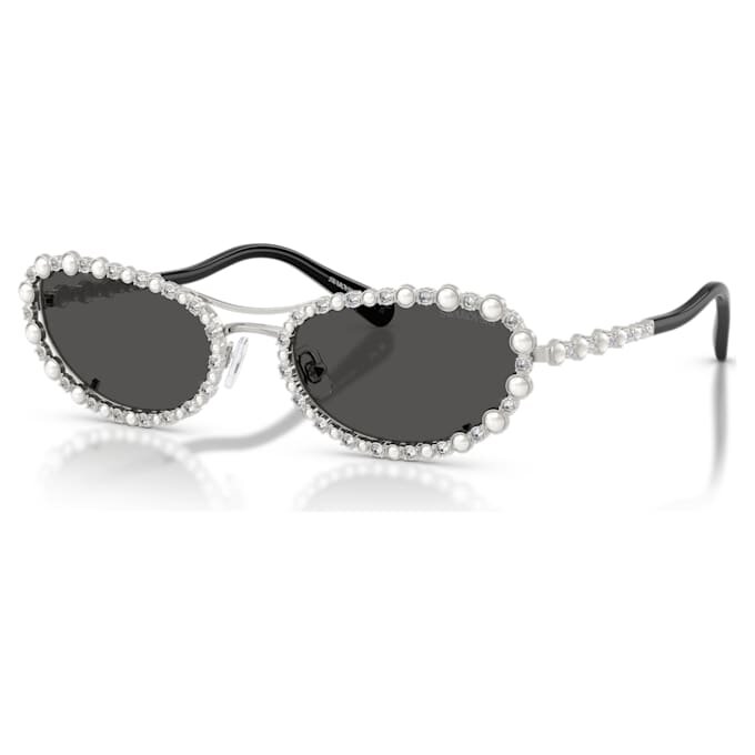 Sunglasses Oval Shape, 2 in 1 Clip-On, Sk7044, Silver Tone Sunglasses Oval Shape, 2 in 1 Clip-On, Sk7044, Silver Tone