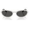 Sunglasses Oval Shape, 2 in 1 Clip-On, Sk7044, Silver Tone Sunglasses Oval Shape, 2 in 1 Clip-On, Sk7044, Silver Tone