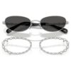 Sunglasses Oval Shape, 2 in 1 Clip-On, Sk7044, Silver Tone Sunglasses Oval Shape, 2 in 1 Clip-On, Sk7044, Silver Tone
